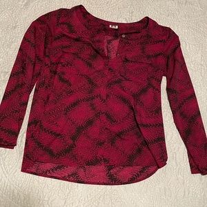 Burgundy Snake Skin Print Blouse